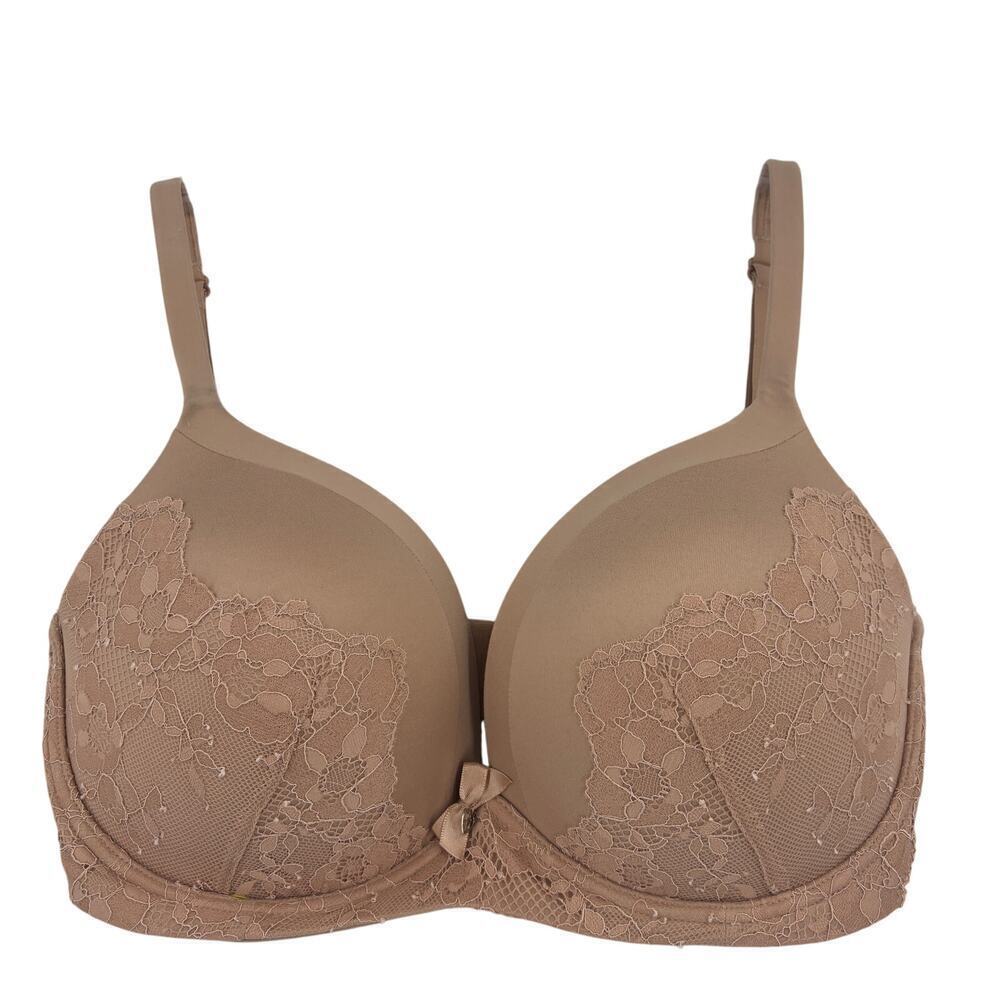 Body By Victoria's Secret No Wire Bra Size 32DDD Beige Comfort Floral Lace